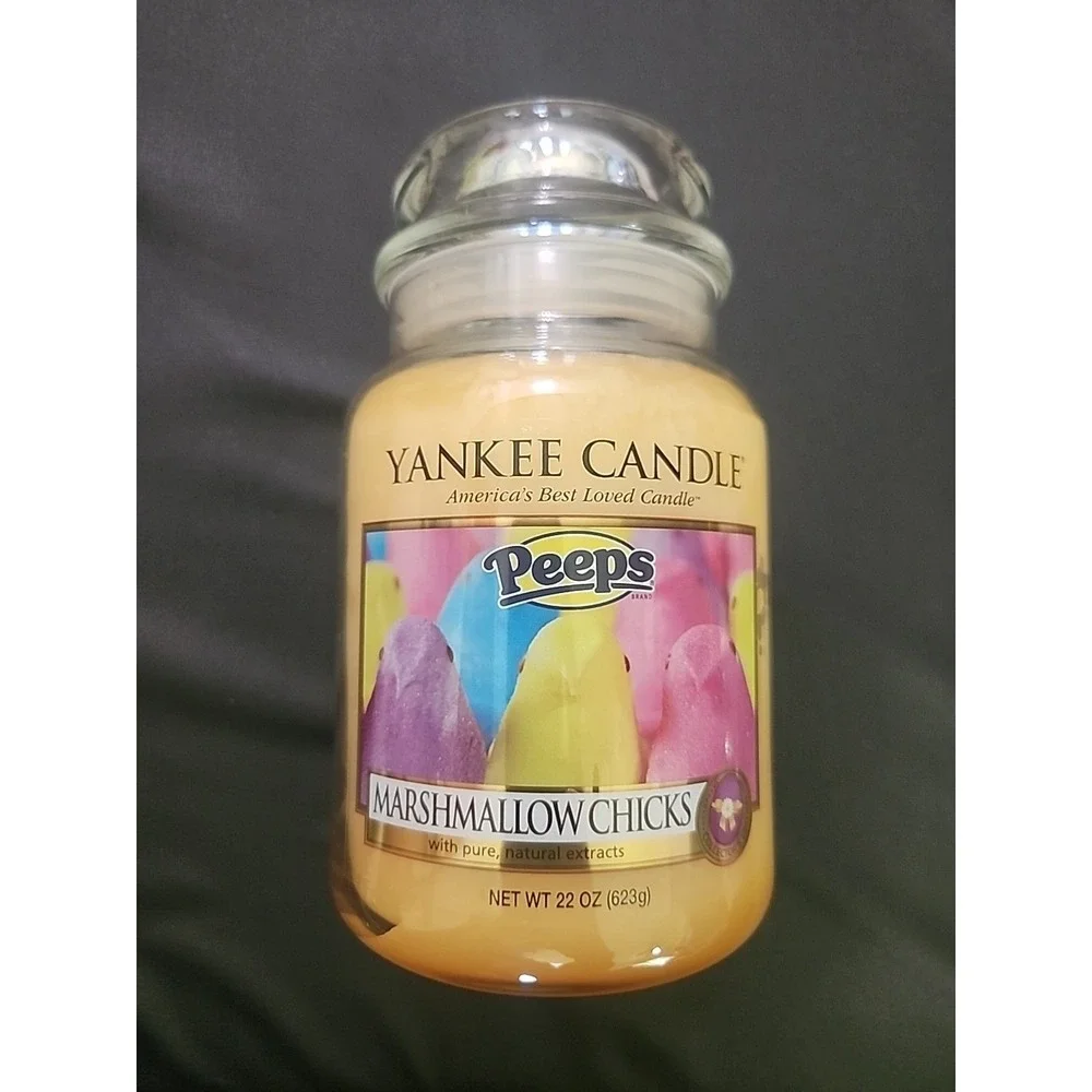 New Rare Retired Yankee Candle Peeps Marshmallow Chick 2014 Large Jar 22 oz